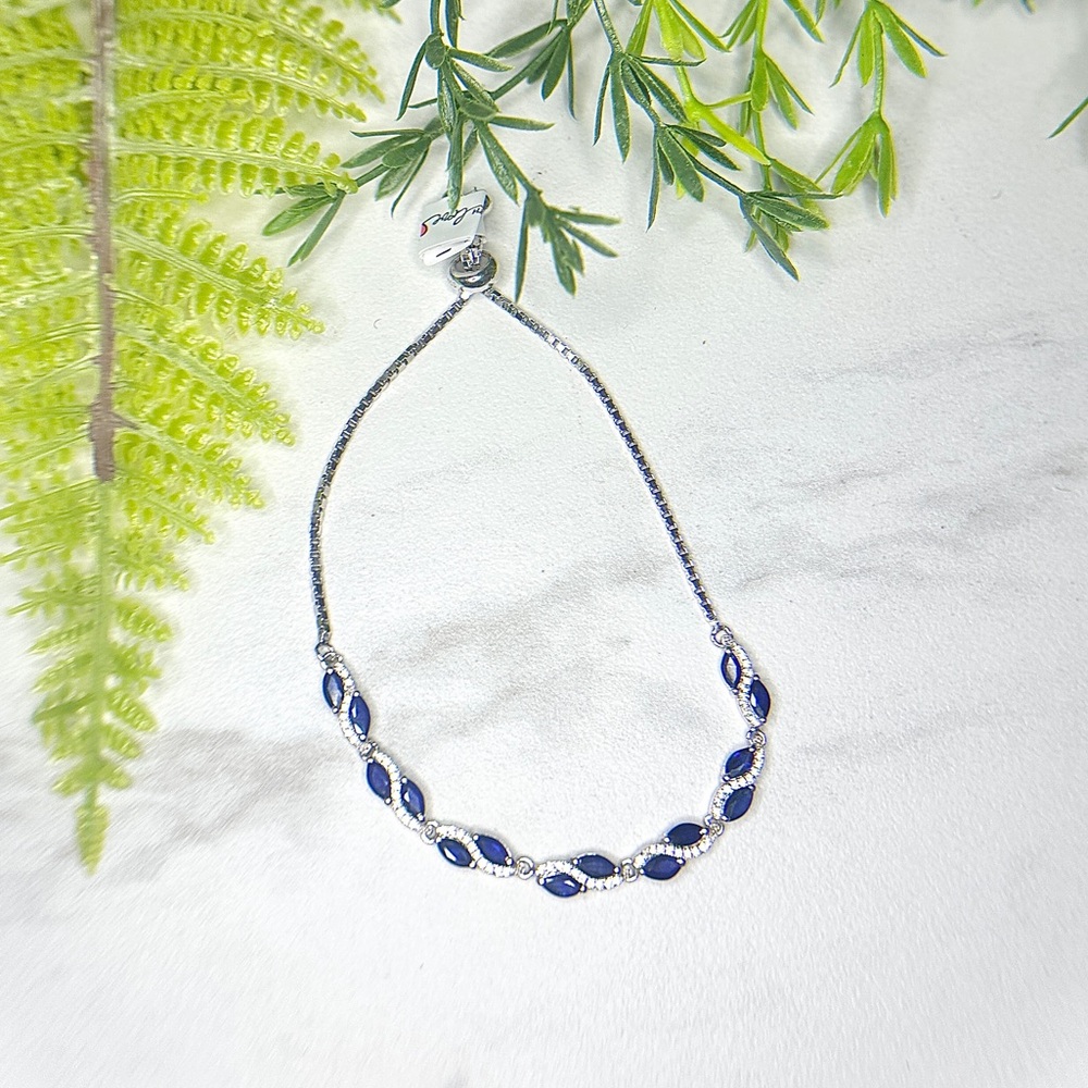 925 sterling silver and Natural Sapphire Bracelet - Picture 4 of 16